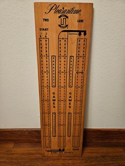 Large Vintage Cribbage Board by Pleasatime - 27 Inches Tall!