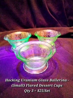 Uranium Glass Small Flared Desert Cups