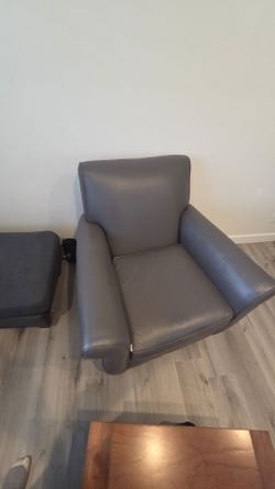 Free Gray Leather Accent Chair – Great Condition