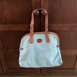 Extra Large, Dooney And Burke, Canvas And Leather Handbag/Purse