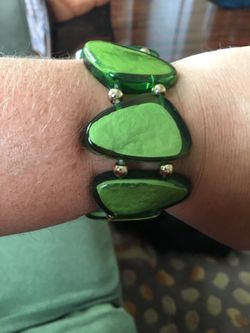 Green bracelet.