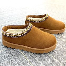 Glaze (Brown ONLY) Women Winter Slip On Warm Faux Fur Lined Suede Snow Boots