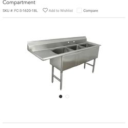 Advance Tabco FC-3-1620-18L Sink, (3) Three Compartment, Stainless Steel 