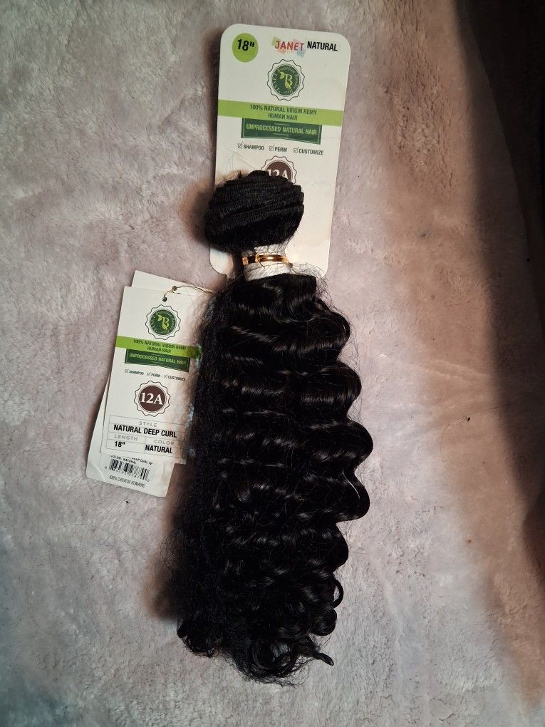 Janet 18" Natural Deep Curl Bundle