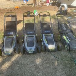 4 Ryobi Electric Mowers