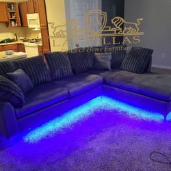 Brand New Candy Charcoal - Sectional (w/ LED's)   106"L x 81"W x 38"H