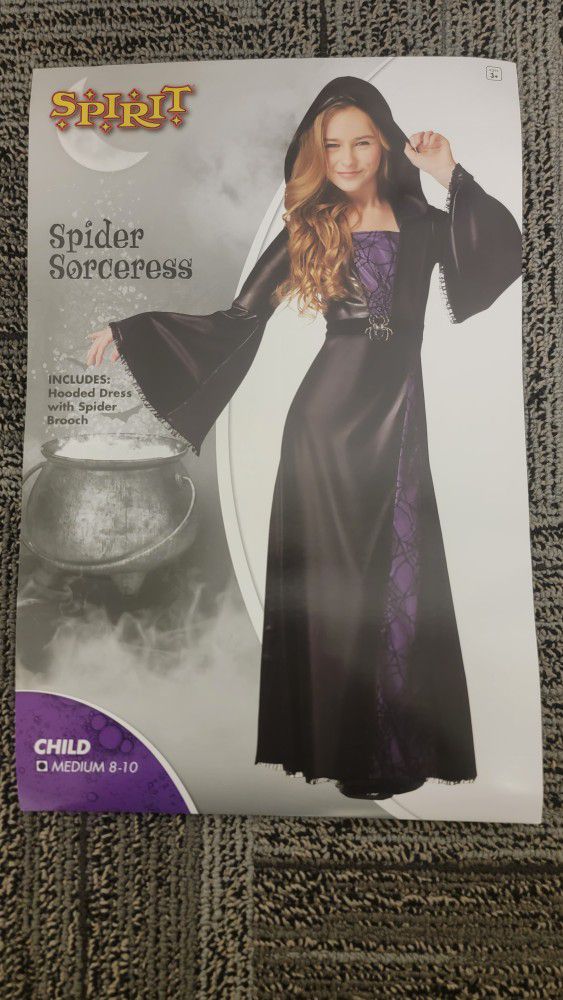 Spider Sorceress Witch Costume Medium 8-10