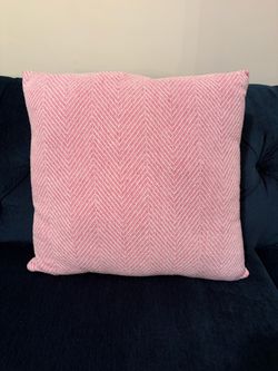 Pink Herringbone Throw Pillow