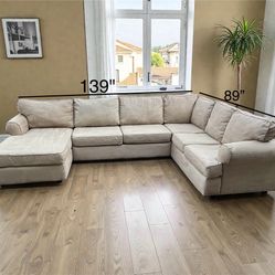 Beautiful Beige Sofa Sectional Couch + Free Delivery 