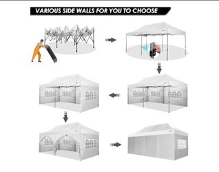 10'x20' pop up Outdoor Canopy Tent Patio Camping Gazebo Storage Shelter Pavilion Cater Party Wedding BBQ Events Tent w/Removable Sidewalls