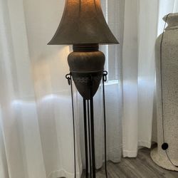 Vintage Iron Cast Floor Lamp, In Show Room Condition, 60” Hight 