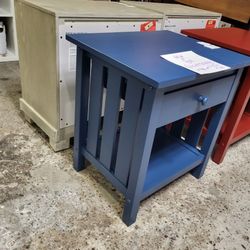 Pair of matching brand new nightstands AKA bedside tables red or blue