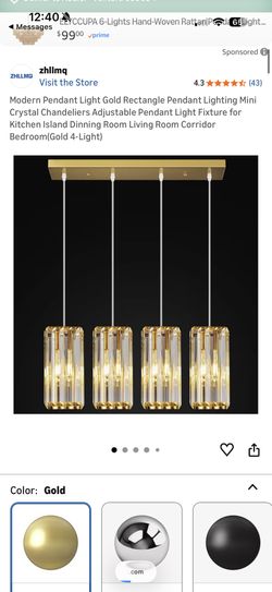 Pendant Light Fixture Gold 