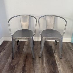 Industrial Style Metal Dining Chairs 
