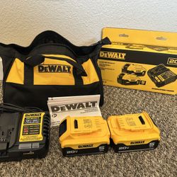 2 Dewalt 20V MAX XR 5.0Ah Batteries, 4ah Hour Charger and Tool Bag!