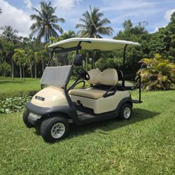 Club Car Precedent Golf Cart  Volt System Good Trogen Batteries High Speed Code 4 Seater Extended Roof Front And Rear Lights 