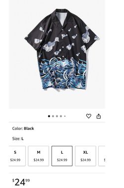 Men Japanese Ukiyo-E Carp Fish Printed Shirts (2) Summer Hawaiian Aloha Shirts