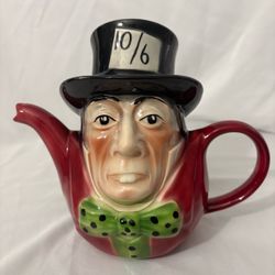 Vintage Tony Wood Staffordshire England Mad Hatter Toby Teapot