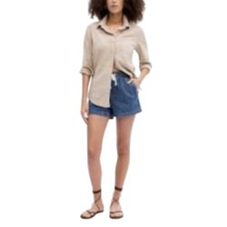 Gap 3.5" Denim Easy Pull-On Drawstring Shorts W Pockets Women's L