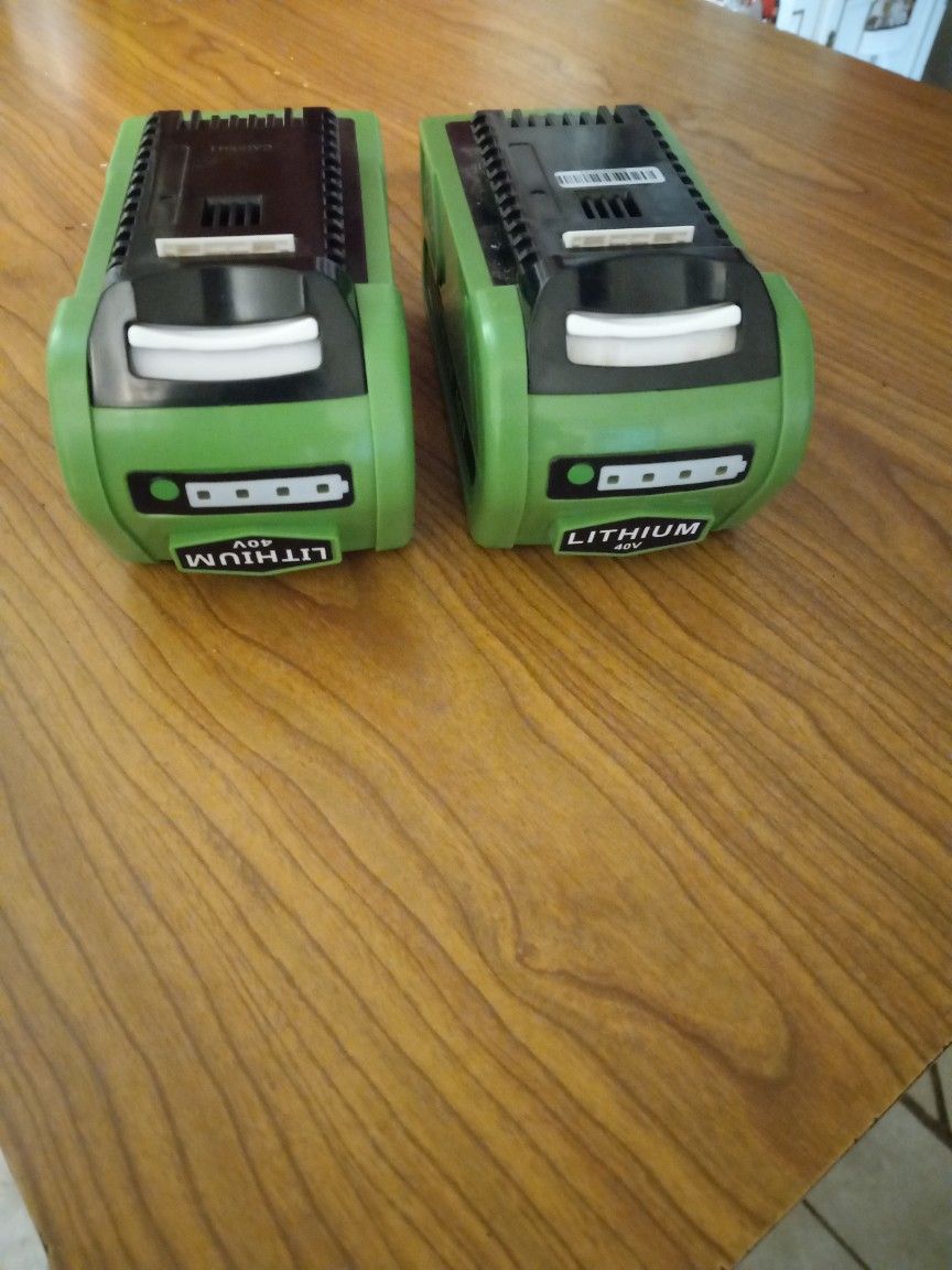 2 - 40V 2500mAh Replacement Lithium Battery For Greenworks