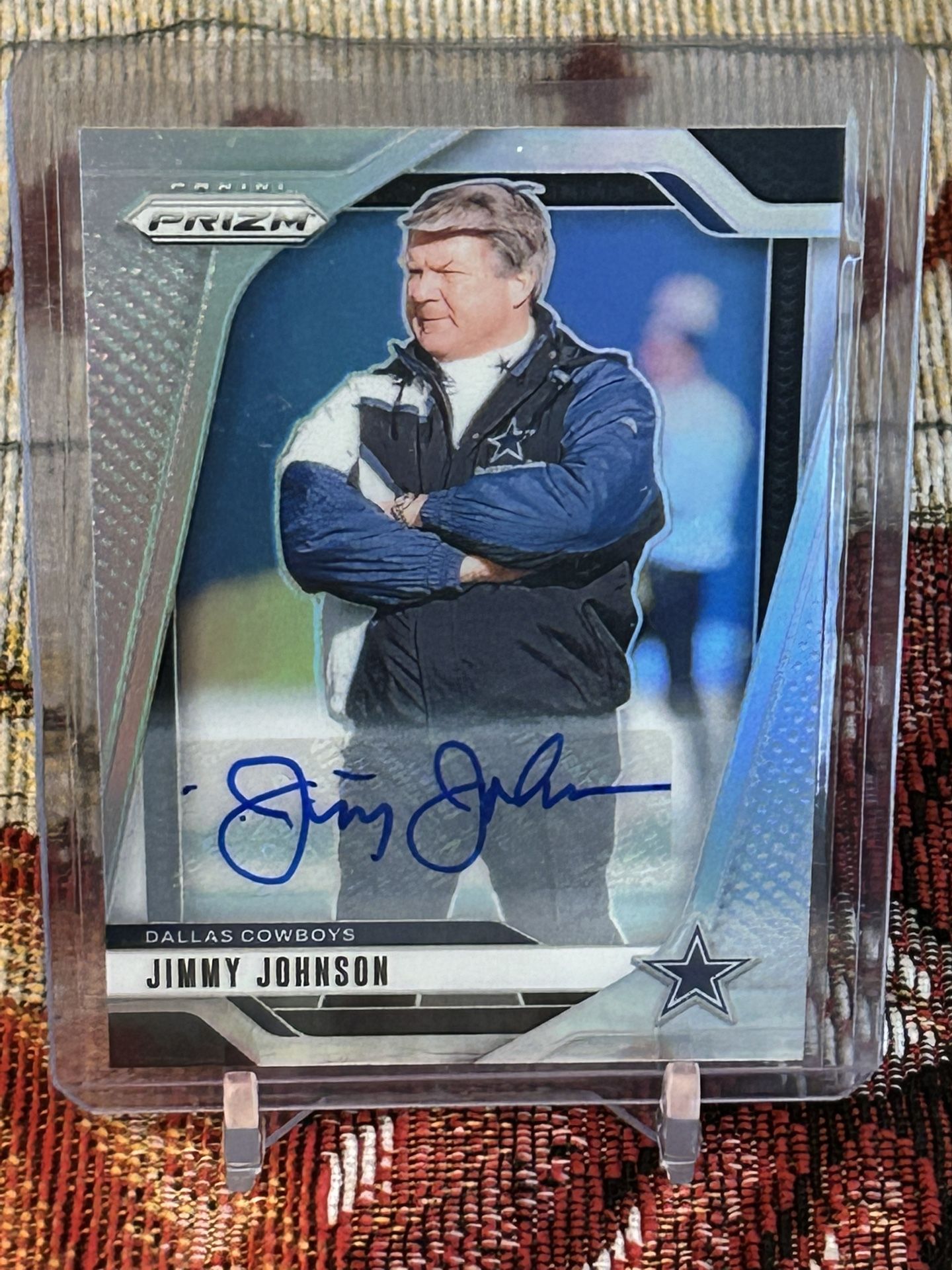 Jimmy Johnson 2024 Panini Prizm- Silver Prizm Auto Dallas Cowboys