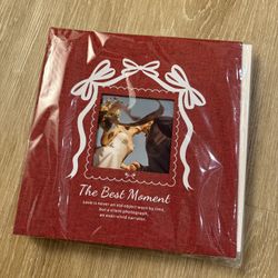 Brand New Red Photo Album – 40 Refillable Sheets (80 Pages Total)