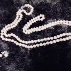 Believe By Brilliance Glass Pearls Necklace And Earrings 30 Inches 