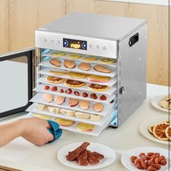 ❤️ VEVOR Food Dehydrator Machine, 8 Stainless Steel Trays, 400W Electric Food Dryer with Adjustable Temperature & 24-Hour Timer, Freeze Dryer for Jerk