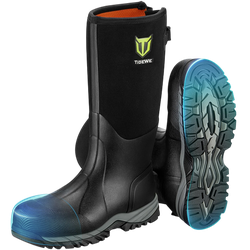 Puncture-Proof Work Boots with Steel Toe & Shank, Waterproof Anti Slip Wear-resistant SBR Boots for Men