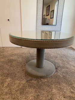 45” Round Dining/Game Table with Beveled Glass-top