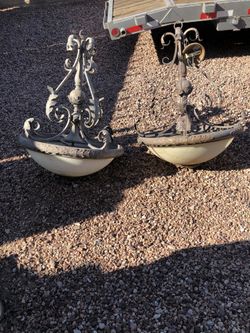 Large glass and iron lights