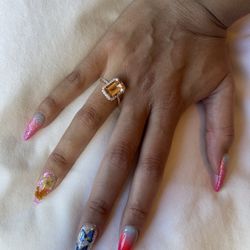 Beautiful Effy Champagne Morganite Ring Size 7