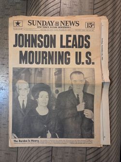 1963 JFK Assination Newspaper Clippings John F Kennedy