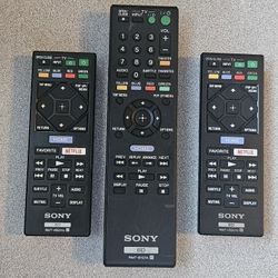 Sony Bluray/Dvd Player Remotes ,2  With Netflix Button
