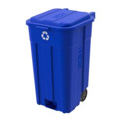 45 gal. Blue Heavy Duty Outdoor Recycling HDX Trash Can