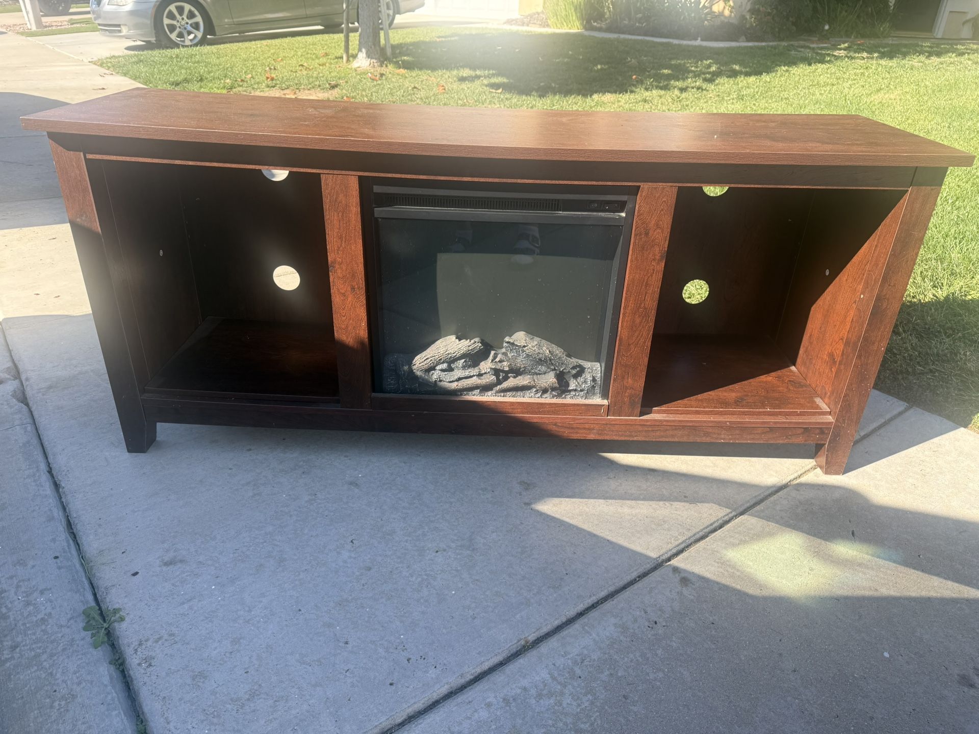TV Stand and Fireplace