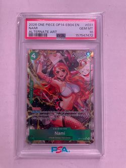 2026 ONE PIECE NAMI ALTERNATE ART Trading Card GEM MT 10
