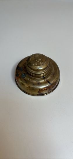 Vintage Swiss made brass inkwell