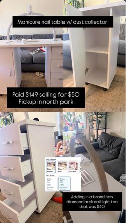 Manicure Table with Dust collector