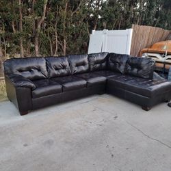 Black Leather Sectional