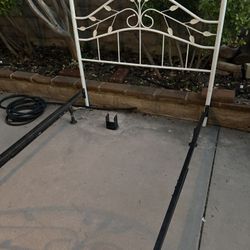 Full Size White Bed Frame Leaf