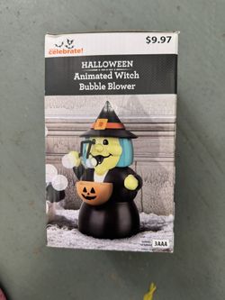 HALLOWEEN Animated Witch Bubble Blower