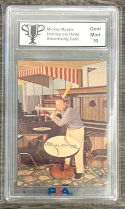 Mickey Mantle Holiday Inn Advertising Card PSA 10