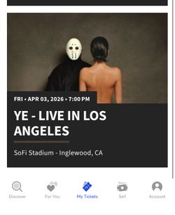 YE LIVE IN LOS ANGELES SOFI STADIUM FRIDAY 3 TICKETS
