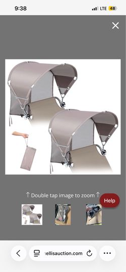 Universal Chair Umbrella Canopy, Foldable Portable UPF 50+ Chair Sun Shade Attachment With Adjustable Clamp Fits Most Brands’ Beach, Outdoor, Travel, 