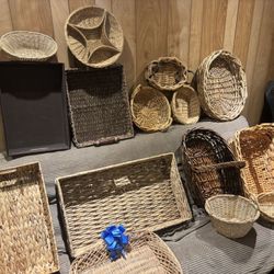 15 Piece Basket Collection W/clear Wrap And Ribbon