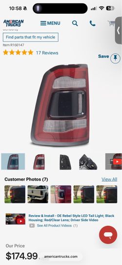 19’-24’ Ram 1500 Taillight