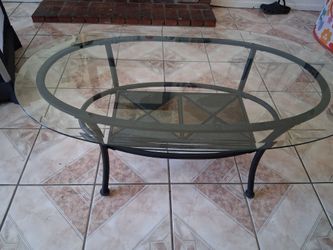 Glass metal coffee table