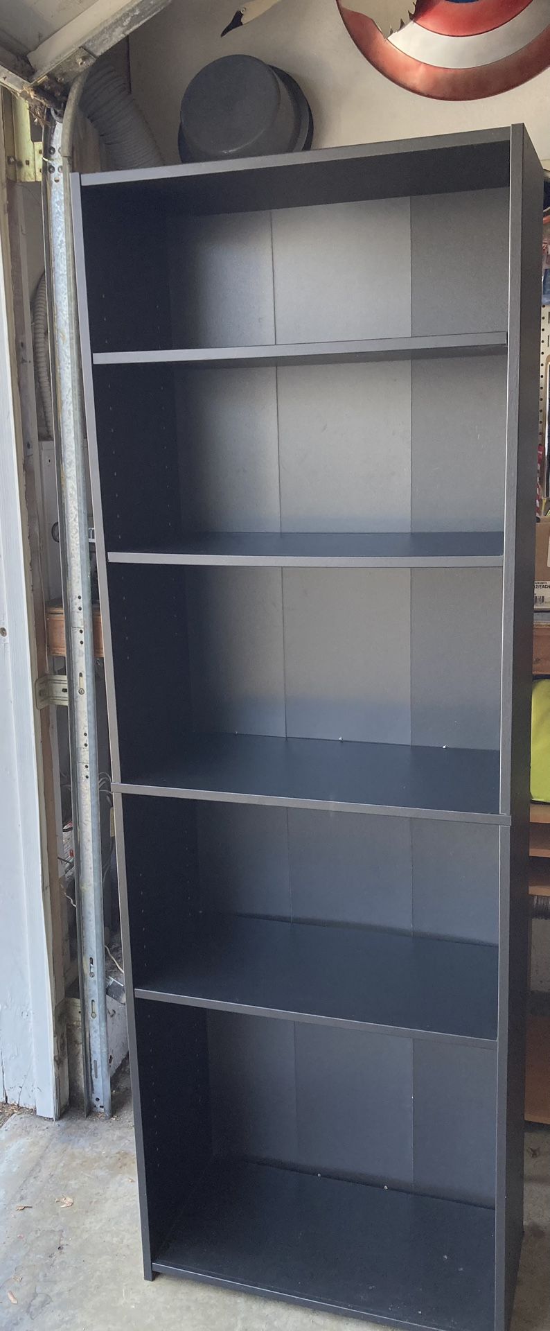 5 Shelf Black Bookcase