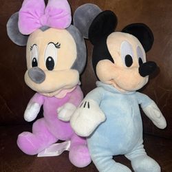 Baby Minnie Mouse And Mickey Mouse Plush Disneyland
